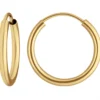 Paar Ohrringe Creolen rund schlicht Ohrschmuck aus 333 Gold Gelbgold 15x2mm