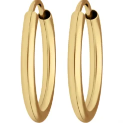 Paar Ohrringe Creolen rund schlicht Ohrschmuck aus 333 Gold Gelbgold 15x2mm