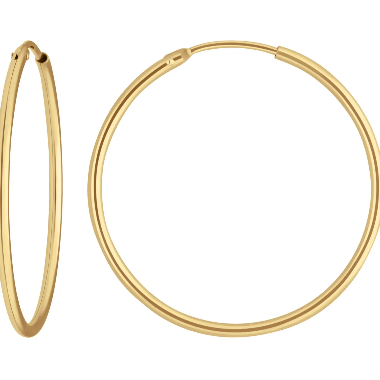 Paar Ohrringe Creolen rund schlicht Ohrschmuck aus 333 Gold Gelbgold 30x1,5mm
