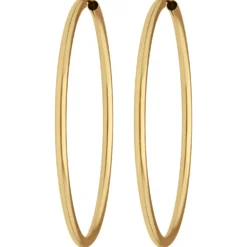 Paar Ohrringe Creolen rund schlicht Ohrschmuck aus 585 Gold Gelbgold 39x2mm