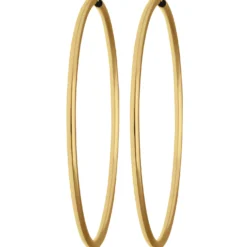 Paar Ohrringe Creolen rund schlicht Ohrschmuck aus 585 Gold Gelbgold 48x2mm