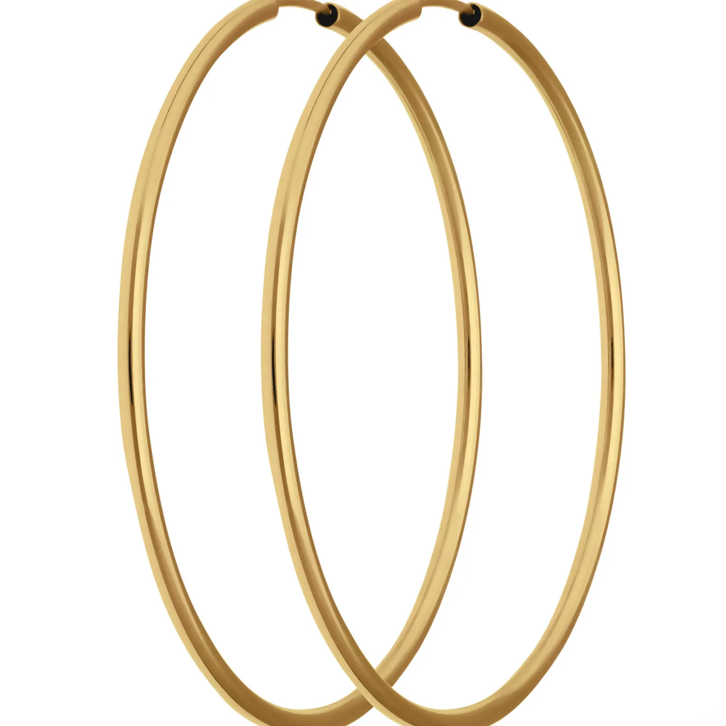 Paar Ohrringe Creolen rund schlicht Ohrschmuck aus 585 Gold Gelbgold 48x2mm