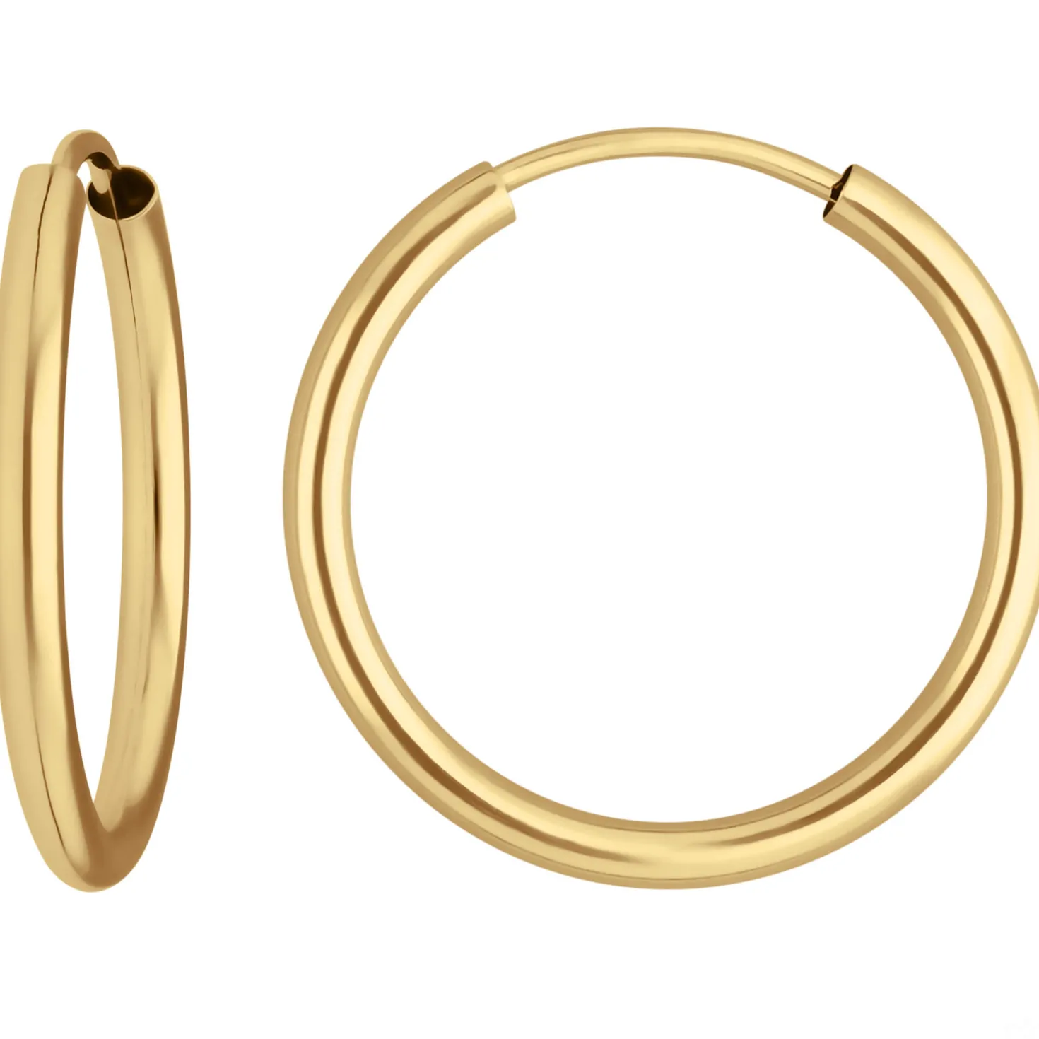 Paar Ohrringe Creolen rund schlicht Ohrschmuck aus 585 Gold Gelbgold 20x2mm