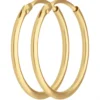 Paar Ohrringe Creolen rund schlicht Ohrschmuck aus 750 Gold Gelbgold 17x1,3mm