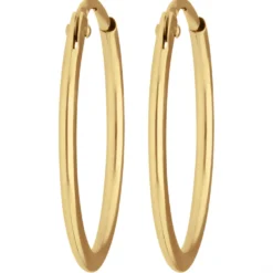 Paar Ohrringe Creolen rund schlicht Ohrschmuck aus 750 Gold Gelbgold 17x1,3mm