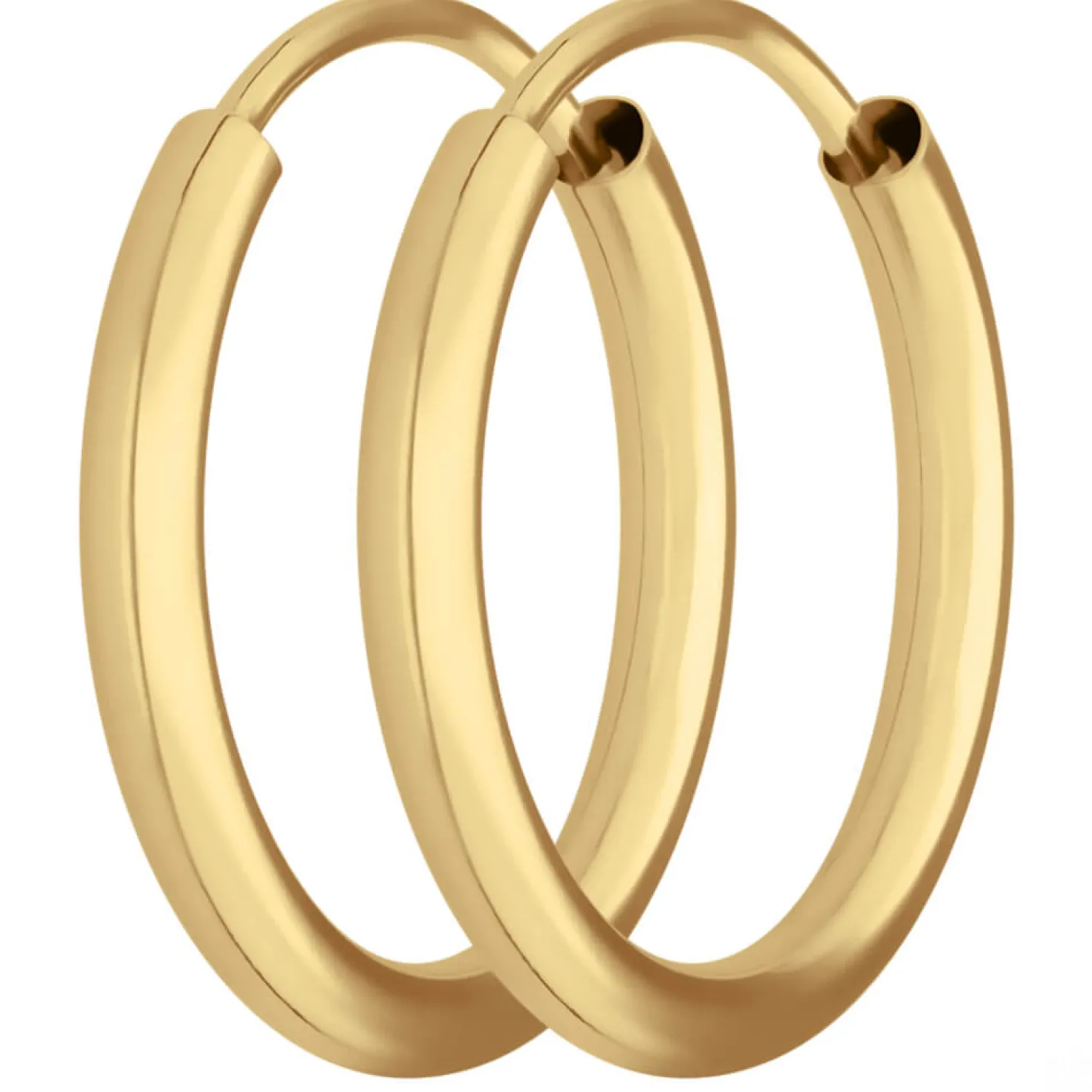 Paar Ohrringe Creolen rund schlicht Ohrschmuck aus 585 Gold Gelbgold 16x2mm