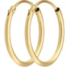 Paar Ohrringe Creolen rund schlicht Ohrschmuck aus 585 Gold Gelbgold 15x1,3mm