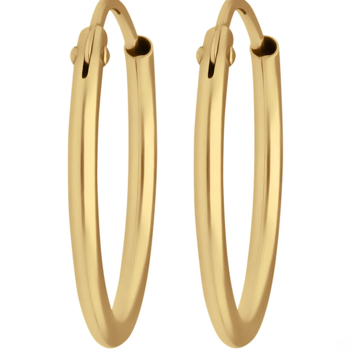 Paar Ohrringe Creolen rund schlicht Ohrschmuck aus 585 Gold Gelbgold 15x1,3mm