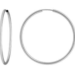 Paar Ohrringe Creolen rund schlicht Ohrschmuck aus 585 Gold Weißgold 39x2mm