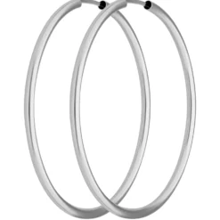 Paar Ohrringe Creolen rund schlicht Ohrschmuck aus 585 Gold Weißgold 39x2mm
