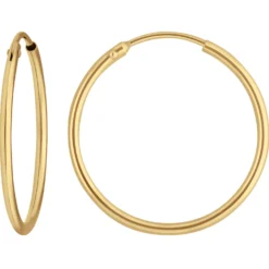 Paar Ohrringe Creolen rund schlicht Ohrschmuck aus 333 Gold Gelbgold 24x1,5mm