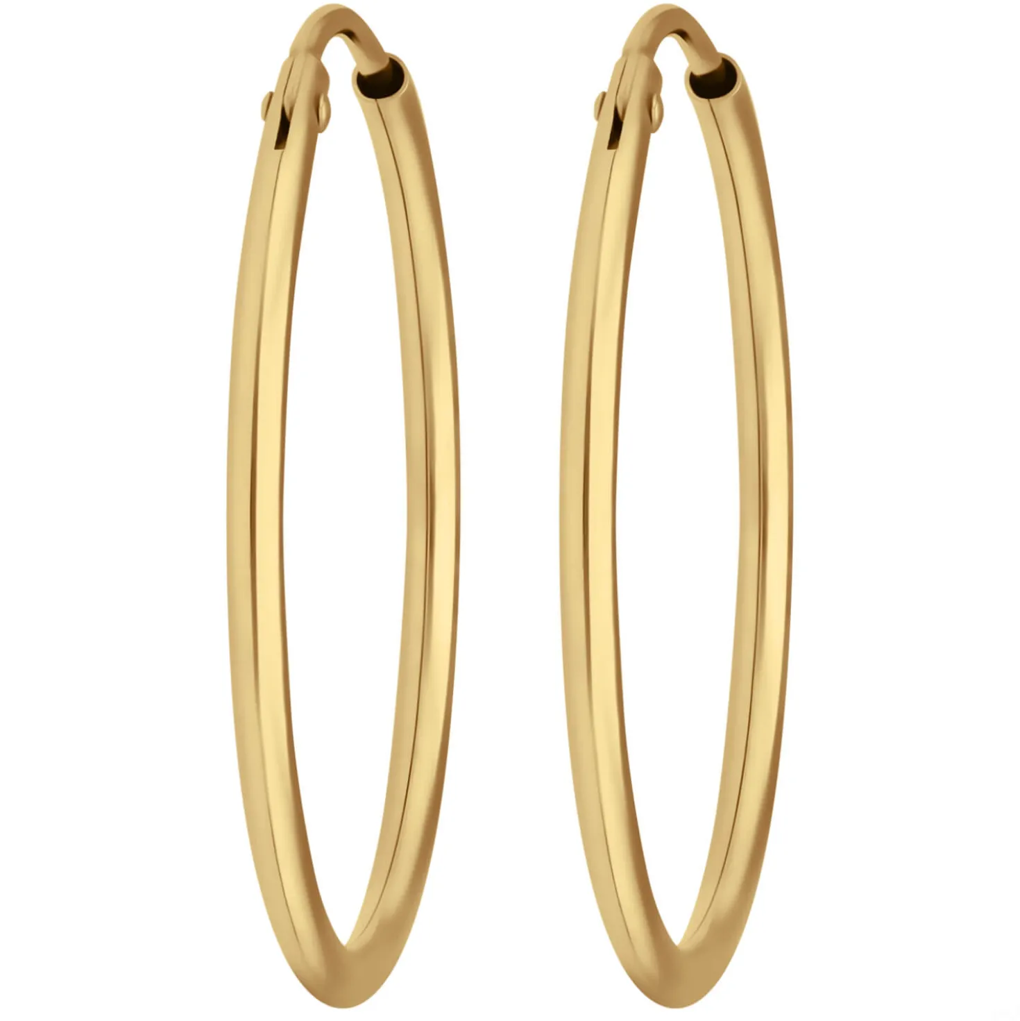 Paar Ohrringe Creolen rund schlicht Ohrschmuck aus 333 Gold Gelbgold 24x1,5mm