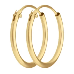 Paar Ohrringe Creolen rund schlicht Ohrschmuck aus 333 Gold Gelbgold 14,6x1,3mm