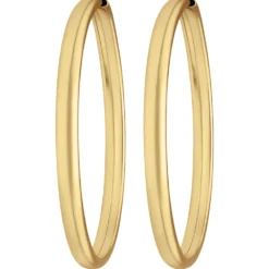Paar Ohrringe Creolen schlicht Ohrschmuck aus 925 Silber gelb vergoldet 48x3,9mm