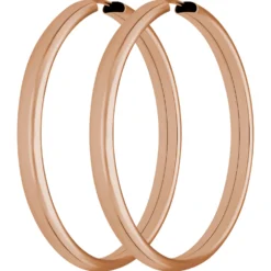 Paar Ohrringe Creolen schlicht Ohrschmuck aus 925 Silber rot vergoldet 39x3,9mm
