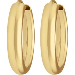Paar Ohrringe Creolen schlicht Ohrschmuck aus 925 Silber gelb vergoldet 20x3,9mm