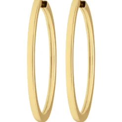 Paar Ohrringe Creolen vierkant Ohrschmuck aus 333 Gold Gelbgold 38x2,5mm