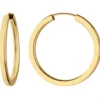 Paar Ohrringe Creolen vierkant Ohrschmuck aus 333 Gold Gelbgold 29x2,5mm