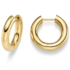 Paar Ohrringe Creolen 25x5mm aus 750 Gold Gelbgold rund glänzend schlicht