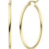 Paar Ohrringe Creolen 40x2mm aus Edelstahl gold-farben rund glänzend