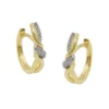Paar Ohrringe Creolen 18x4mm überkreuzt Zirkonia 9Kt 375 Gold Gelbgold