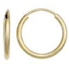Paar Ohrringe 15mm Creolen aus 585 Gold Gelbgold rund dünn Ohrschmuck