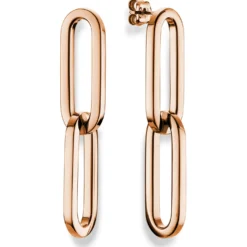 Paar Ohrringe Ohrhänger 58x12,5mm aus 585 Gold Rotgold glänzend beweglich