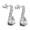 Paar Ohrringe Ohrhänger 21x6mm mit Stecker Zirkonia Tropfen weiß 925 Silber