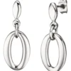 Paar Ohrringe Ohrhänger 11,9x31,5mm mit Stecker oval aus Edelstahl Damen