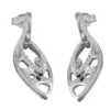 Paar Ohrringe Ohrhänger 30x12mm mit Zirkonia 925 Silber spitzoval Ohrschmuck