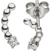 Paar Ohrstecker aus 925 Silber rhodiniert mit Zirkonia weiß Ohrschmuck für Damen