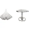 Paar Ohrstecker Ginkgo Ginkgoblätter 925 Silber mattiert Ohrringe 11,9x11,5mm