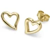Paar Ohrstecker Herzen Ohrschmuck aus 585 Gold Gelbgold 11,5x10mm schlicht