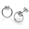 Paar Ohrstecker Knoten mit Ring Ø12,5mm aus 585 Weißgold Ohrringe Ohrschmuck
