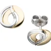 Paar Ohrstecker mit 6 Diamanten 0.02Ct W/SI Brillanten 585 Gelbgold Weißgold