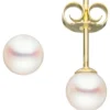 Paar Ohrstecker mit Süßwasser Perlen 5,5mm 333 Gold Gelbgold Ohrschmuck Damen