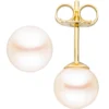 Paar Ohrstecker mit Süßwasser Perlen 6mm 585 Gold Gelbgold Ohrschmuck Damen