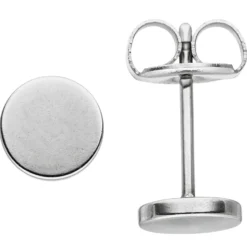 Paar Ohrstecker 6mm Ohrringe Studs Ohrschmuck aus Edelstahl rund flach Unisex