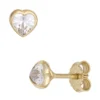 Paar Ohrstecker Ohrringe Herz Herzen Zirkonia weiß 333 Gold Gelbgold