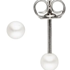 Paar Ohrstecker Ohrschmuck mit kleinen Süßwasser-Zuchtperlen 3-3,5mm, 925 Silber