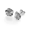 Paar Ohrstecker Rose Blüte 9mm aus 585 Weißgold Ohrringe Ohrschmuck glänzend