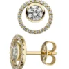 Paar Ohrstecker rund aus 333 Gold Gelbgold mit Zirkonia weiß rundum Ohrschmuck