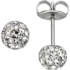 Paar Ohrstecker Stecker Kugel 5,1mm mit Swarovski-Elements weiß Edelstahl Damen