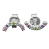 Paar Ohrstecker 9x4mm Halbkreis mit farbigen Zirkonia aus 925 Silber Kinder