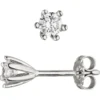 Paar Solitär Ohrstecker, weiße Zirkonia 4,6mm, 925 Silber Ohrschmuck für Damen