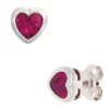 Paar Stecker Ohrstecker Herz Herzchen 925 Silber Zirkonia pink Kinder