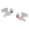 Paar Stecker Ohrstecker Raupe Raupen Würmchen, 925 Silber, für Kinder