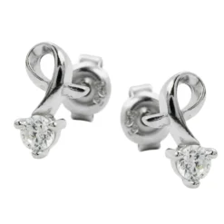 Paar Stecker Ohrstecker Zirkonia weiß, gefasst, 925 Silber, Damen