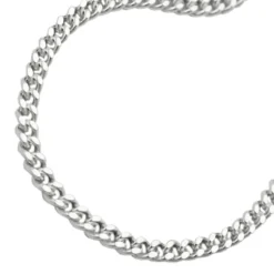Panzerkette Collier Halskette, flach aus Silber 925 Echtsilber, 70 cm