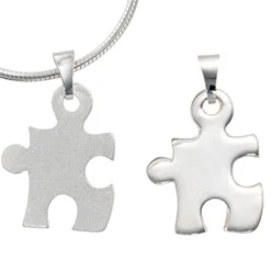 Partneranhänger Anhänger 14,4x18,7mm 925 Echt Silber teilmattiert Unisex